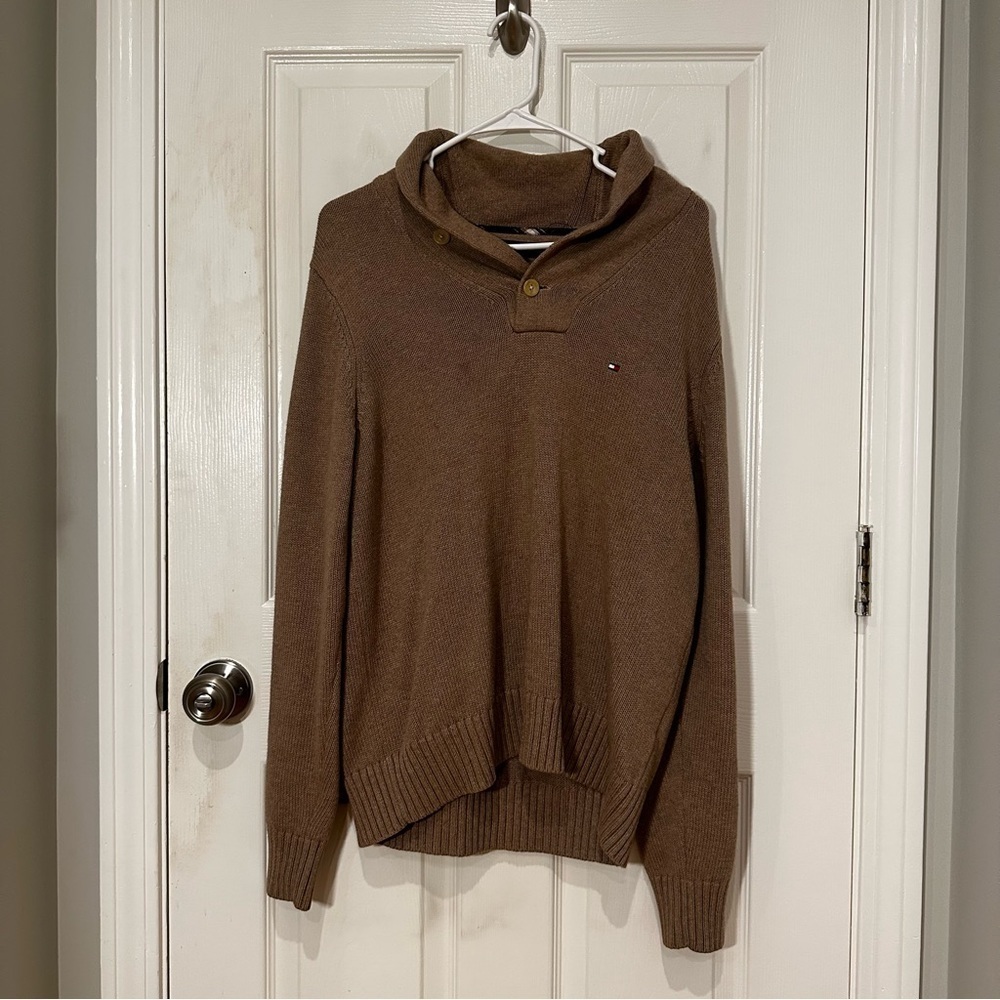 Tommy Hilfiger Men Quarter Button Up Pullover Fleece Size Small